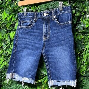 Calvin Klein‎ Jeans Denim Shorts  Boys Size 12 Frayed Hem Dark Wash Boys 2854